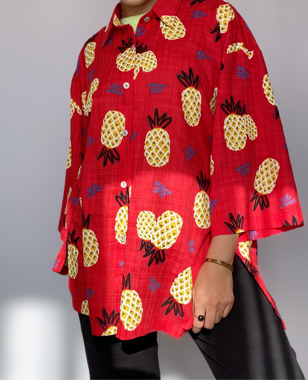 pineapple linen shirt