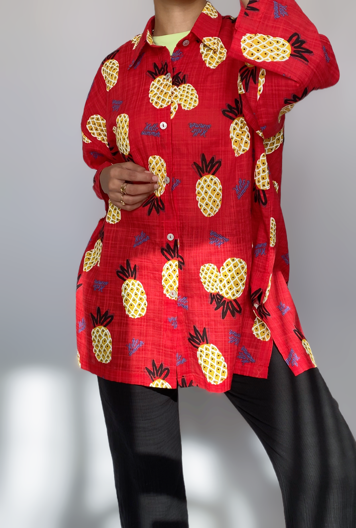 pineapple linen shirt